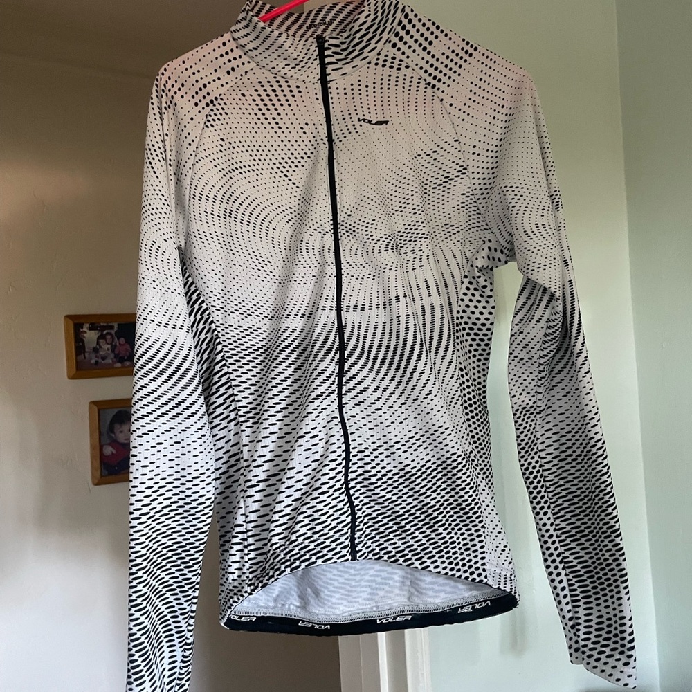 White & Black Optical Wave Cycling Jersey